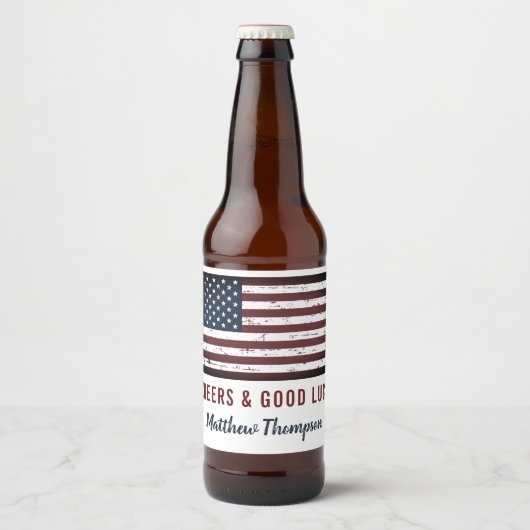 Cheers & Good Luck Soldaat die weggaat Bier Etiket (Voorkant)