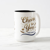 Cheers Grad - Mug à deux tons 15oz (Devant droit)