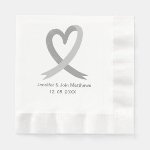 Cheers gray Calligraphy Custom Wedding Napkins Servet