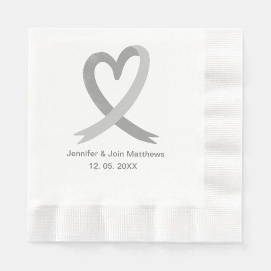 Cheers gray Calligraphy Custom Wedding Napkins Servet (Voorkant)
