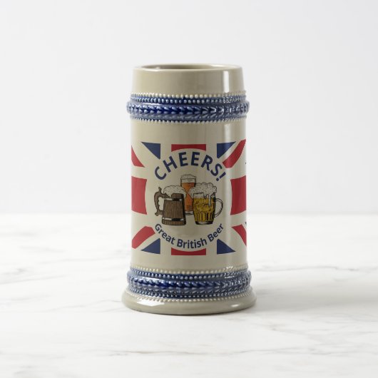 Cheers GREAT BRITAIN Custom Cartoon Union Jack Bierpul (Center)