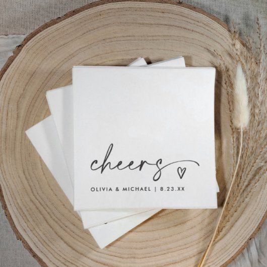 Cheers Handwriting & Heart Fun Wedding Servet