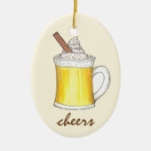 Cheers Holiday Egg Nog Eggnog kerst Drink Keramisch Ornament (Voorkant)