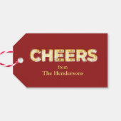 Cheers Holiday Gift Label Cadeaulabel (Achterkant Horizontaal)