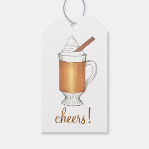 Cheers! Hot-Buttered Rum Winter Holiday Gift Label Cadeaulabel