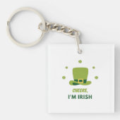 "CHEERS I'M IRISH" DUBBELE SLEUTELHANGER. SLEUTELH SLEUTELHANGER (Voorkant)