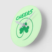 Cheers Ireland Clover Shamrock Retro Ronde Klok (Hoek)
