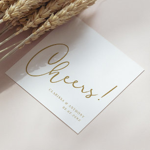 Cheers Lettering Hand Trends: val op in stijl Servet