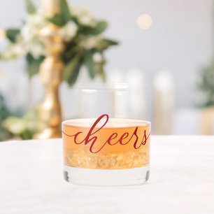 CHEERS! Leuk Mooie Typografie met Naam Whisky Glas