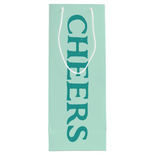 Cheers! Lichte Aqua Wine Gift Bag Wijn Cadeautas (Achterkant)