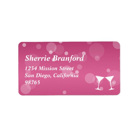Cheers martini bubble return address etiket (Voorkant)