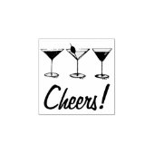 Cheers! Martini Manhattan Cosmo Cocktail Glass Rubberstempel (Afrduk)