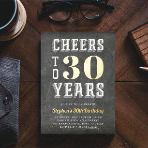 Cheers Milestone Birthday Party Folie Uitnodiging