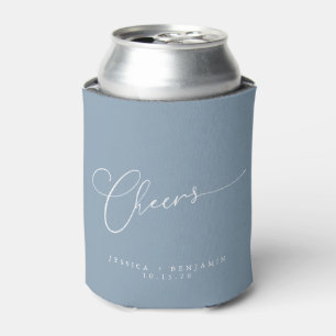 Cheers minimalistisch robuust blauw script aangepa blikjeskoeler