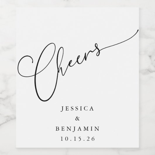Cheers minimalistisch witscript aangepast huwelijk wijn etiket (Enkel label)