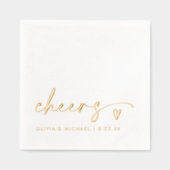 Cheers Modern Bride and Groom Wedding Gold (Recto)