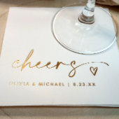 Cheers Modern Bride and Groom Wedding Gold