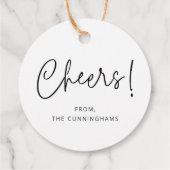 Cheers! Modern Elegant Simple Chic Family Name Bedankjes Labels (Achterkant)