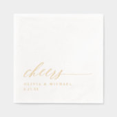 Cheers Modern Elegant Typography Wedding Folie Servetten (Voorkant)