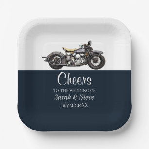 Cheers Motorcycle Vintage Trouwdatum Bruid Bruideg Papieren Bordje