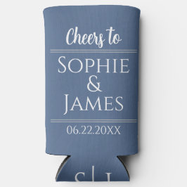 Cheers Mr & Mrs Dusty Blue Wedding Favor