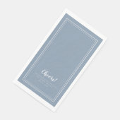 Cheers Mr & Mrs Modern Wedding Dusty Blue Dinner Servet (Hoek)