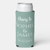 Cheers Mr & Mrs Sage Green Wedding Favor (Seltzer Voorkant)