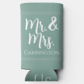 Cheers Mr & Mrs Sage Green Wedding Favor (Achterkant)