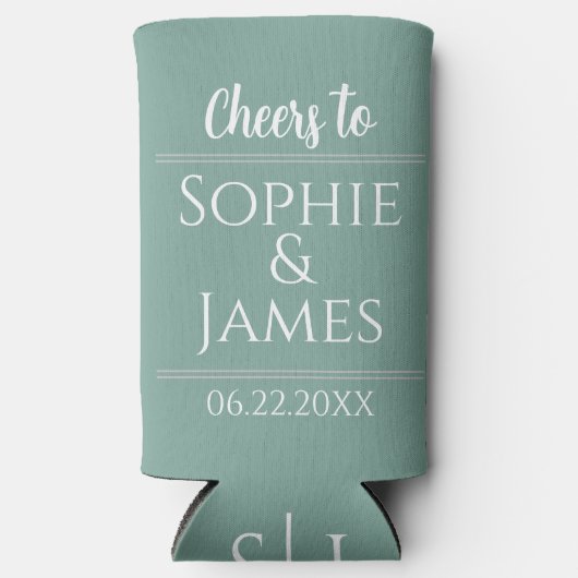 Cheers Mr & Mrs Sage Green Wedding Favor (Voorkant)