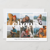 Cheers Multi Foto Kerst Kaart (Voorkant)