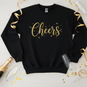 🥂 Cheers New Year Sweatshirt | Cozy Gold Glitter