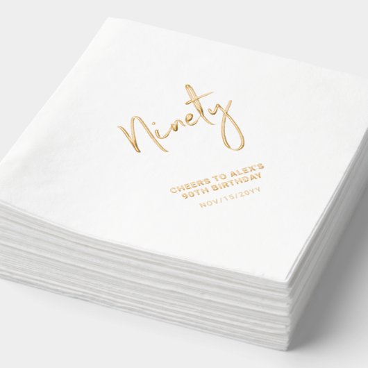 Cheers Ninety | Moderne fête d'anniversaire de 90 (Détail)