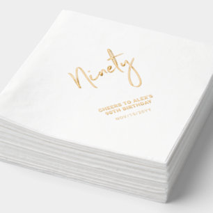 Cheers Ninety Moderne volwassene 90ste verjaarda Folie Servetten