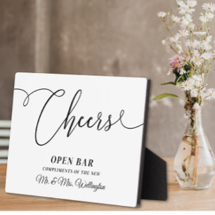 Cheers Open Bar Trouwbord Fotoplaat