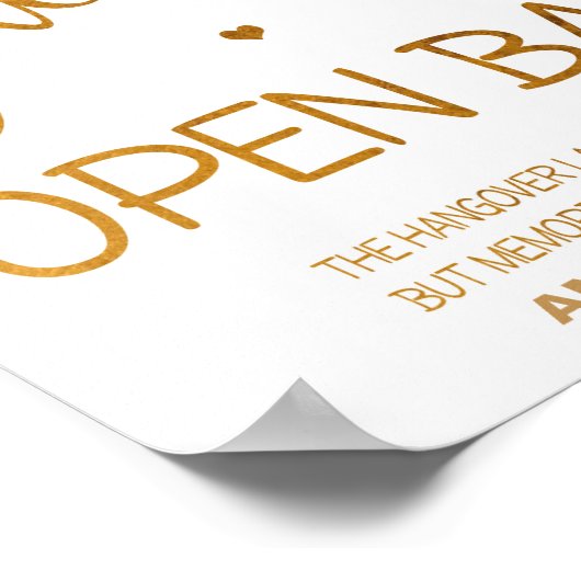 Cheers Open bruiloft bord 8x10 poster (Hoek)