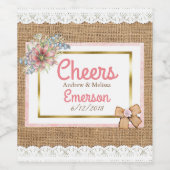 Cheers Personalized Wedding Wine Bottle Labels Wijn Etiket (Enkel label)