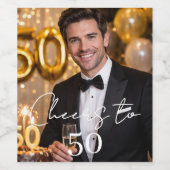 Cheers photo birthday party wijn etiket (Enkel label)