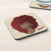 Cheers! | Red Afro, geïrriteerd Bier Onderzetter (Linkerzijde)