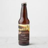 Cheers Romantic Sunset Wedding Beer Label Bier Etiket (Voorkant)