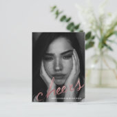 Cheers rose goud Kerst Feestdagenkaart (Staand voorkant)