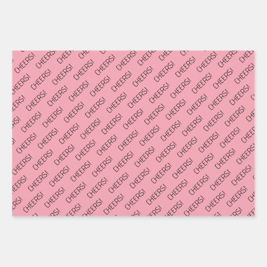 Cheers Roze Wit Zwart Wrapping Paper (Voorkant)