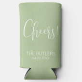 Cheers! Sage Groene Bruiloft Seltzer Koelbox (Voorkant)