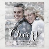 CHEERS Script Moderne aangepaste foto Wijn Etiket (Enkel label)