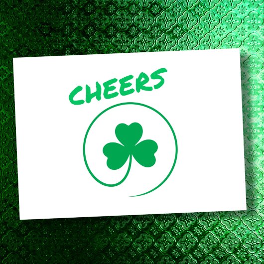 Cheers Shamrock Clover Elegant All Purpose Blank Kaart