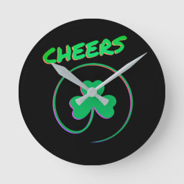 Cheers Shamrock Clover Ierland Ronde Klok