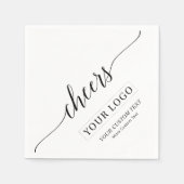 Cheers | Simple Black Business Logo Aangepaste tek Servet (Voorkant)