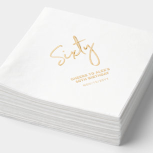 Cheers Sixty Moderne Volwassen 60e Verjaardagsfe Folie Servetten