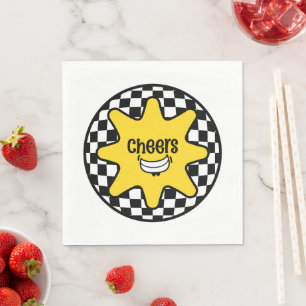 Cheers Smiley Star – Retro Geruit Servet