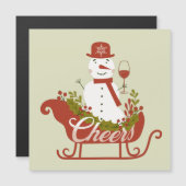 Cheers Snowman met wijn en kerstmannet (Voorkant / Achterkant)