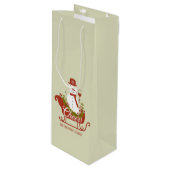 Cheers Snowman met wijn en kerstmis Wijn Cadeautas (Voorkant Gekanteld)